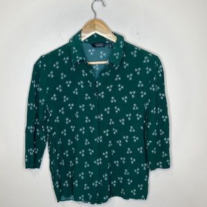 & Other Stories Green Butterfly Blouse